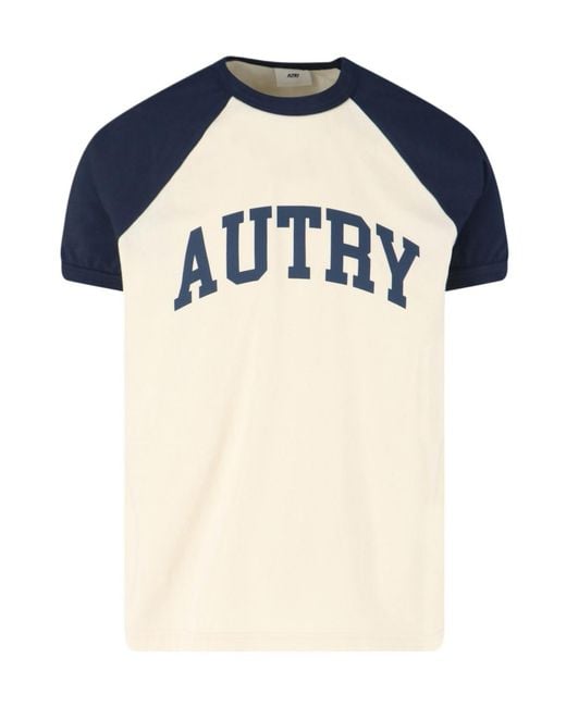 Autry Blue Raglan-Sleeves T-Shirt for men
