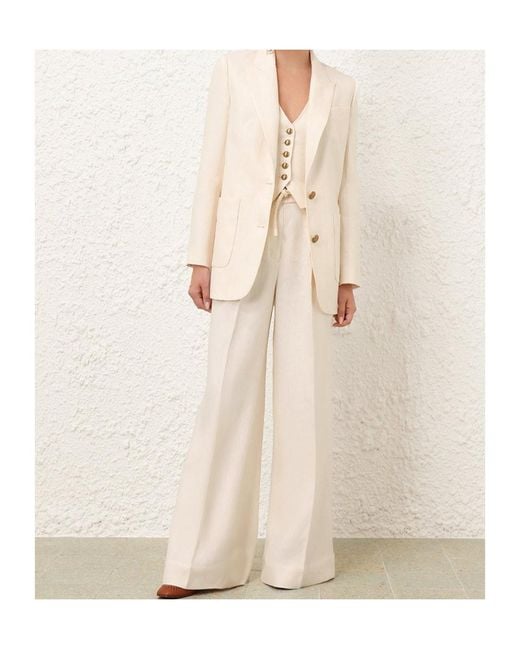 Zimmermann Natural Long-Sleeved Suit Coat