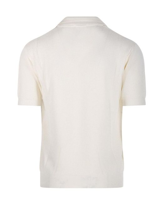 Roberto Collina White Polo-Collar T-Shirt for men
