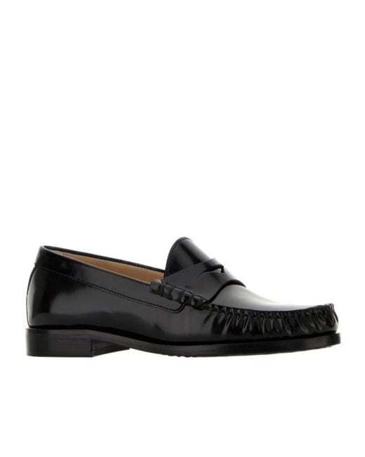 Stuart Weitzman Black Round-Toe Loafers