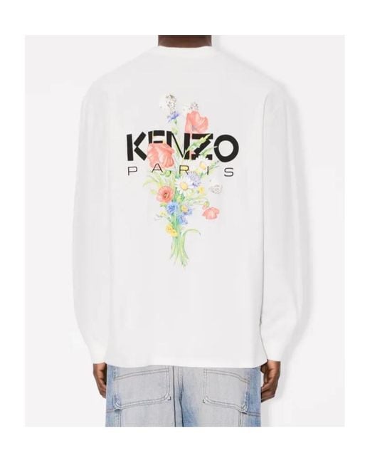 KENZO White Long-Sleeved T-Shirt for men