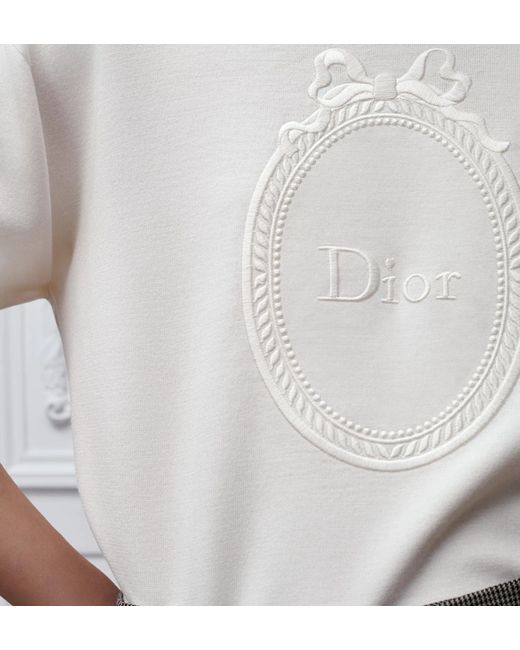 Dior White Médaillon Embroidered Sweater