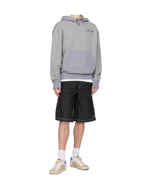 Amiri Gray Logo-Print Hoodie for men