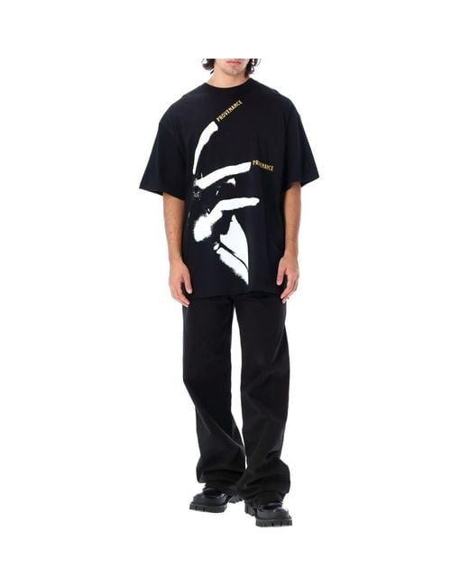Raf Simons Black Graphic-Print T-Shirt for men