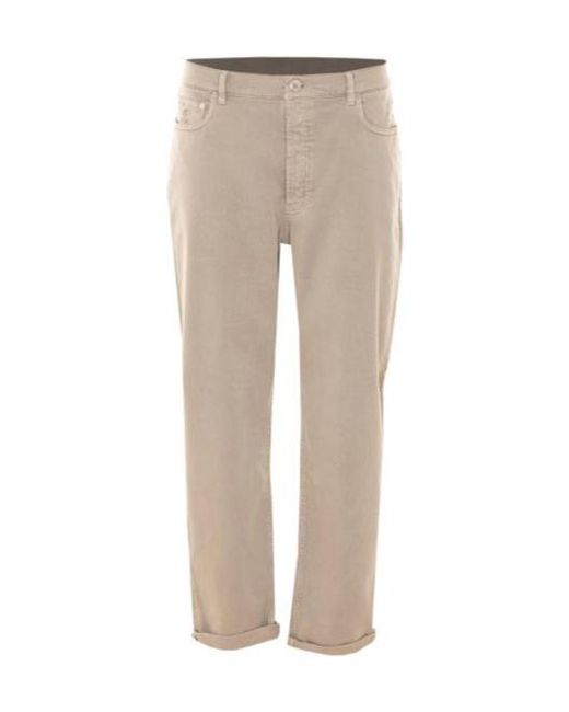 Brunello Cucinelli Natural Logo-Patch Jeans for men