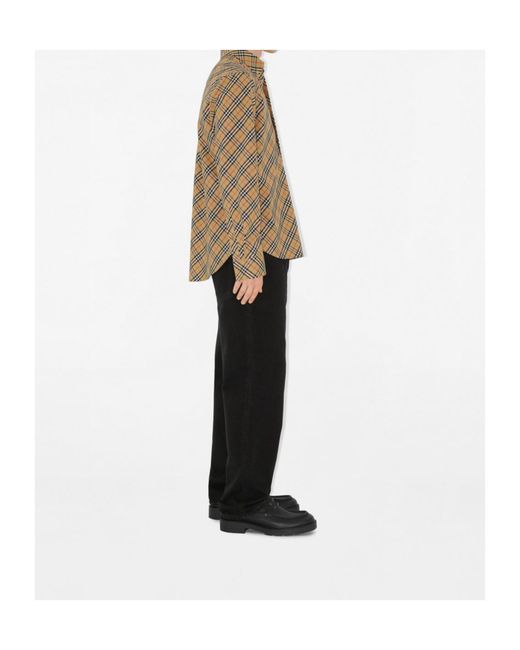 Burberry Brown Checked Long Sleeved Shirt for men