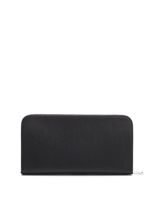 Saint Laurent Black Zipper Texture Wallet for men