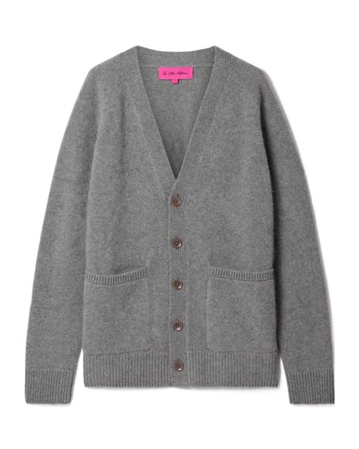 The Elder Statesman Gray Long-Sleeved Cashmere Cardigan