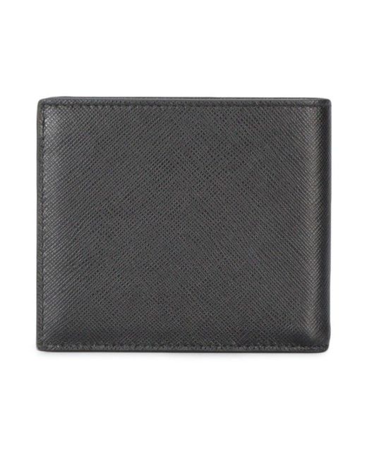Prada Gray Saffiano Bifold Wallet for men