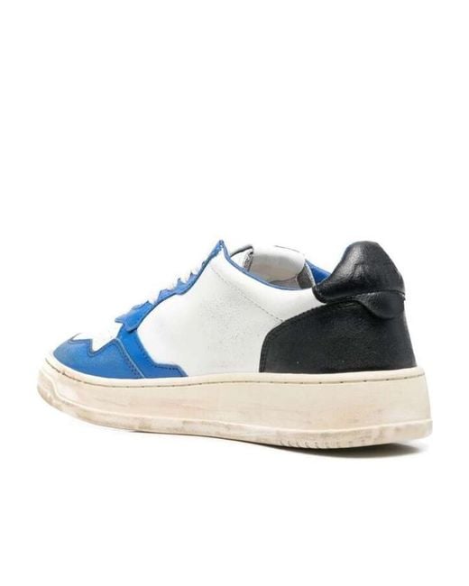 Autry Blue Medalist Super Vintage Low-Top Sneakers for men