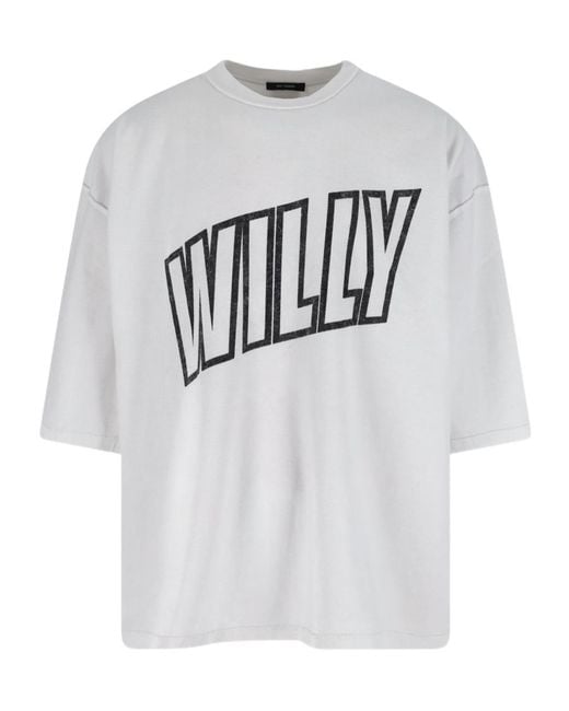 Willy Chavarria Gray Crew Neck T-Shirt for men