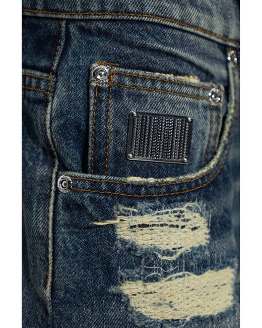 Marc Jacobs Blue The Rip And Repair Straight-Leg Jeans