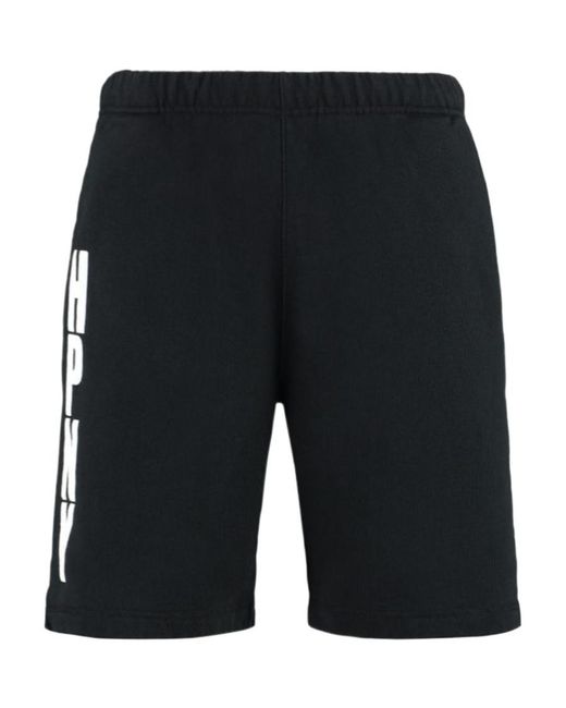 Heron Preston Black Logo Printed Shorts for men