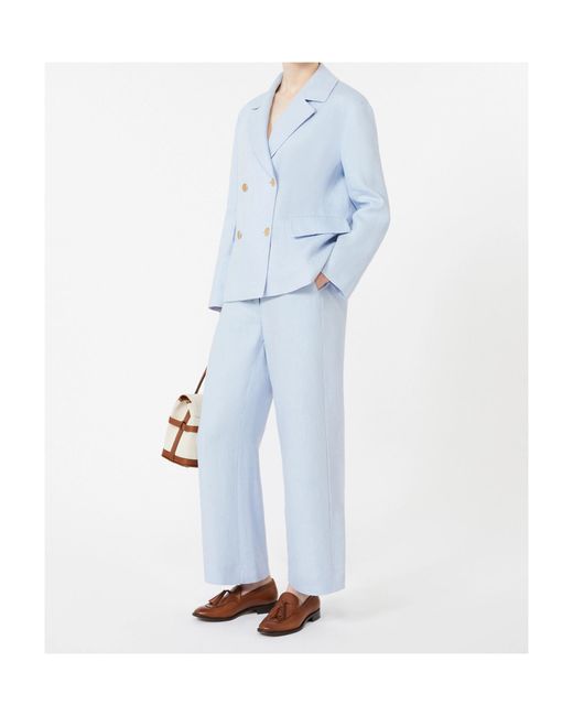 Max Mara Blue Studio Medea Drawstring Wide-Leg Pants