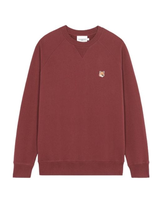 Maison Kitsuné Red Fox-Motif Cotton Sweatshirt for men