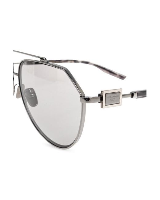 Dolce & Gabbana White Eyewear Pilot Frame Sunglasses
