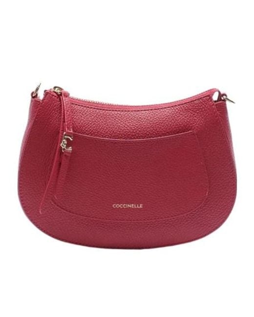 Coccinelle Red Chain-Detail Shoulder Bag