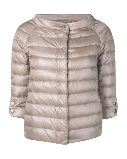 Herno Gray Snap Button Cotton Clothing