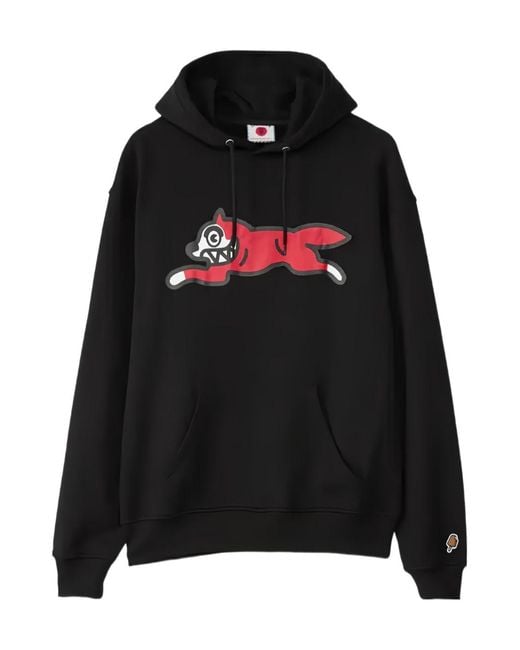 ICECREAM Black Running Dog Graphic Hoodie for men