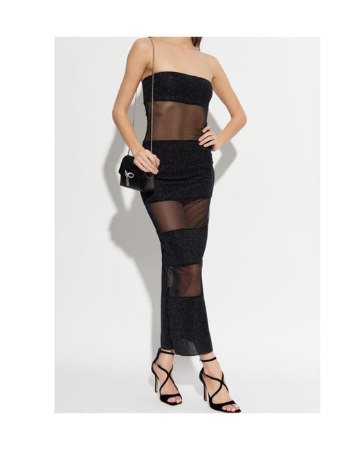 Oseree Black Oséree Glitter Strapless Dress