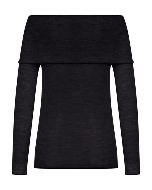 Roberto Collina Blue Off-Shoulder Top