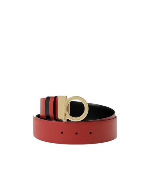 Ferragamo Red Double-Sided Logo Buckle Belt