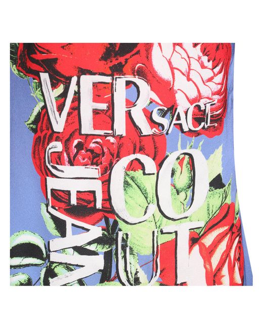 Versace Jeans Red Graphic-Print Sleeveless Mini Dress