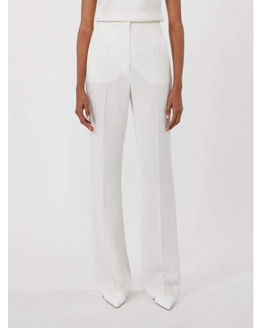 Max Mara White Pianoforte Crine Straight Leg Pants