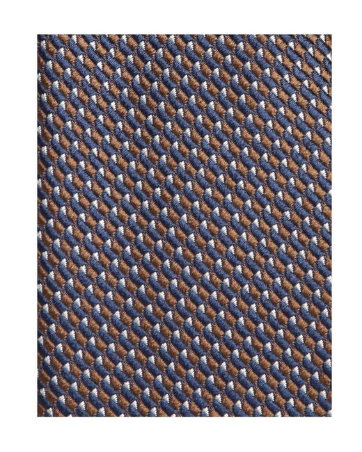 Canali White Geometric-Pattern Tie for men