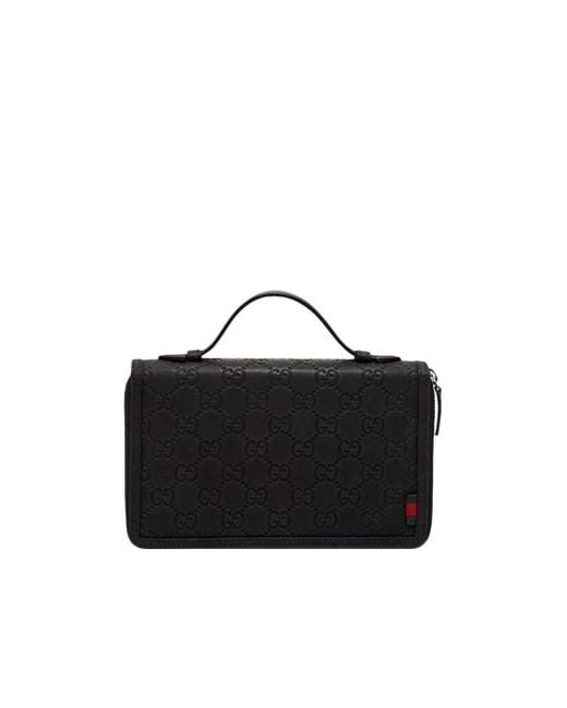Gucci Black Double G Embossed Wallet for men