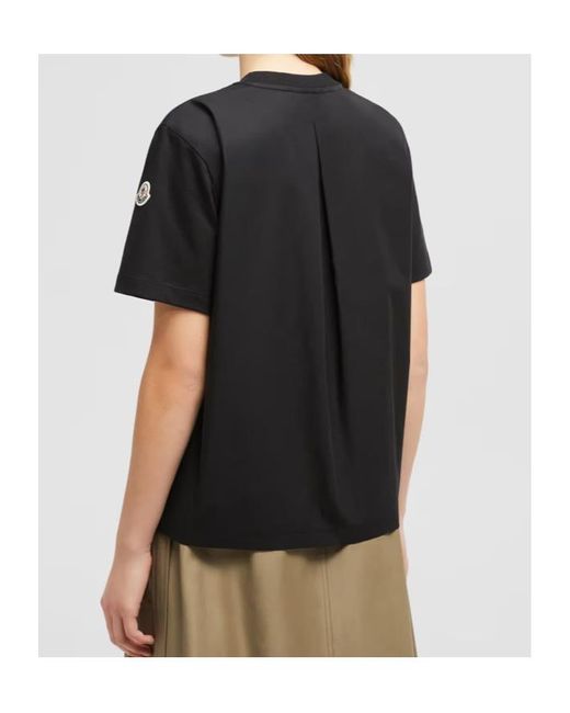 Moncler Black Pocket Detailed Crewneck T-Shirt