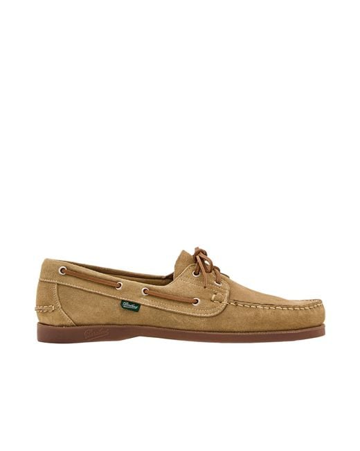 Paraboot Brown Lace-Up Almond-Toe Loafers for men