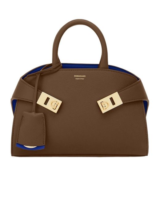 Ferragamo Brown Ferragamo Mini Hug Top Handle Bag