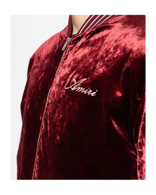Amiri Red Zipped Bomber Jacket for men