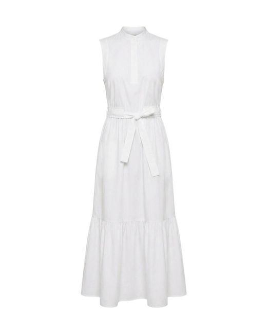 Peserico White Mandarin Collar Dress