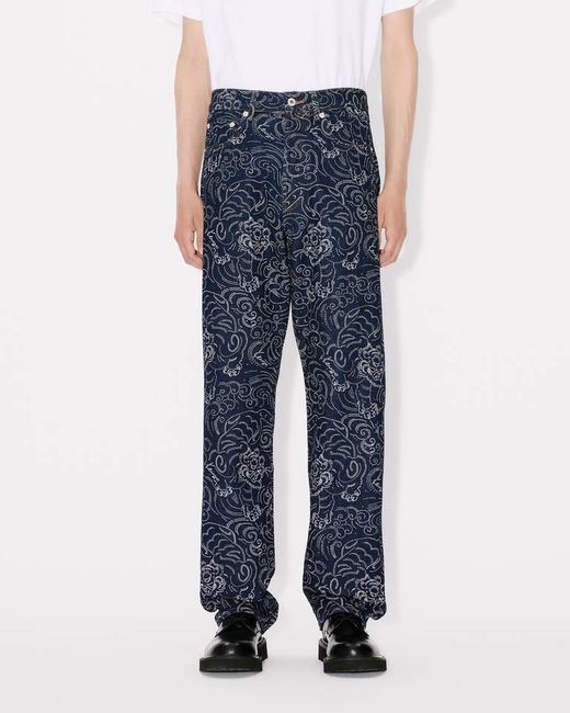 KENZO Blue Star Tiger' Asagao Straight Jeans for men