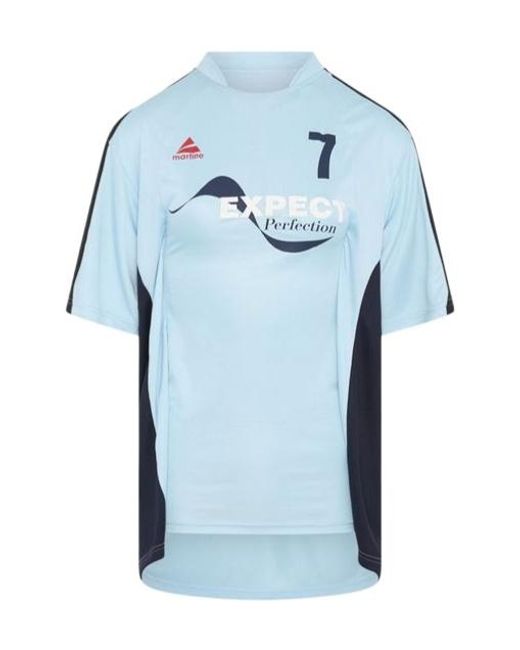 Martine Rose Blue Half Stretch Football Top