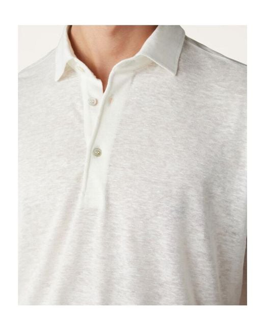 Loro Piana White Short-Sleeved Polo Shirt for men
