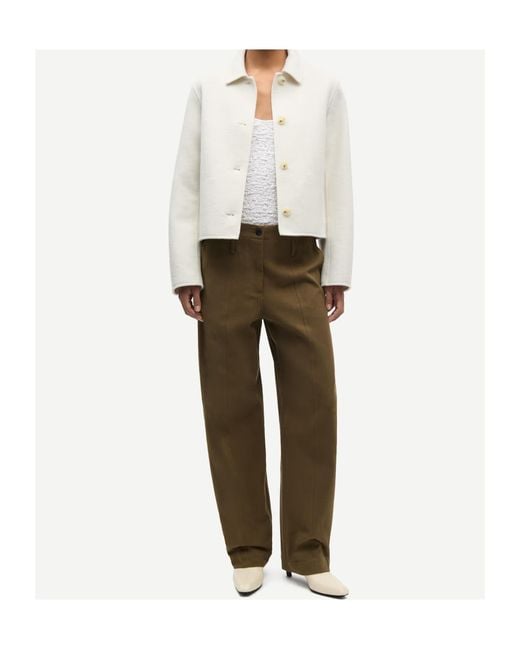 Samsøe & Samsøe White Saholly Collared Jacket