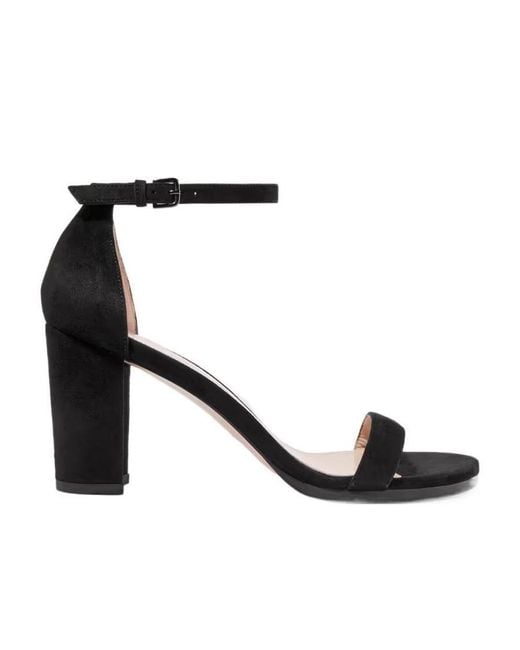 Stuart Weitzman Black Nearlynude Strap Sandals