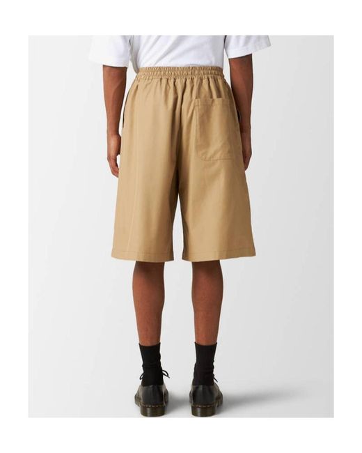 Maison Kitsuné Natural Wide-Leg Drawstring-Waist Shorts for men