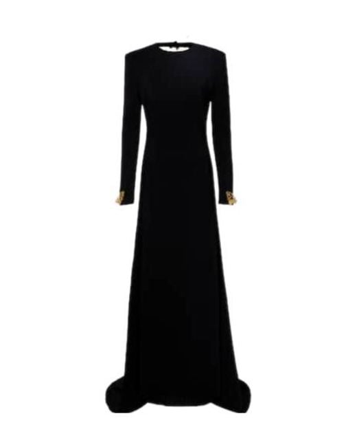 Oscar de la Renta Black Open-Back Gown