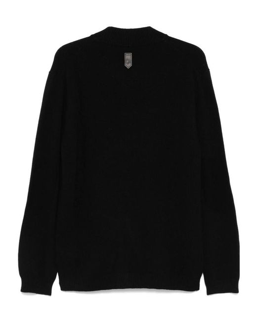 Canali Black Wool-Blend Zip-Up Cardigan for men