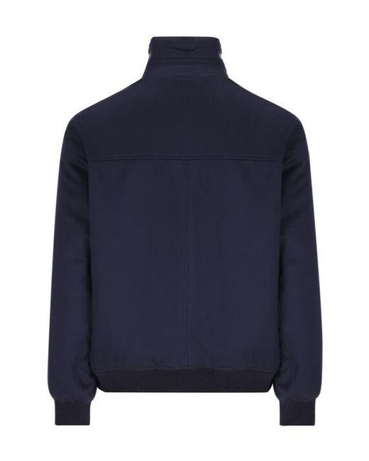 Brunello Cucinelli Blue Long Sleeved High-Neck Jacket for men