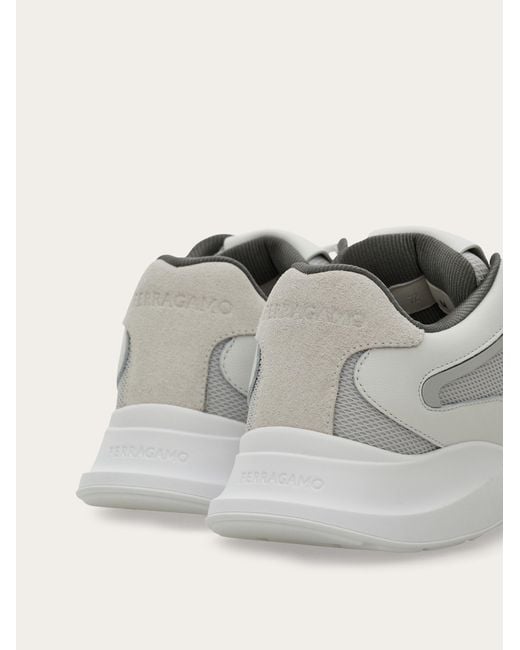Ferragamo Gray Gancini Sneakers for men