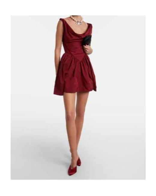 Vivienne Westwood Red Mini Sunday Draped Corset Dress