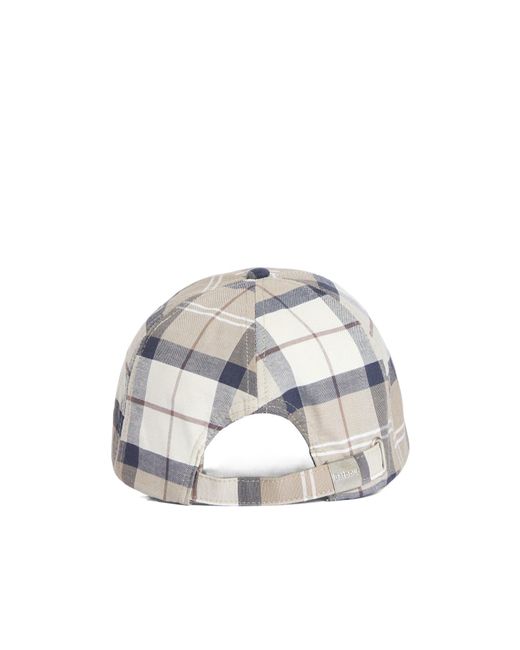 Barbour White Classic Checkered Baseball Cap for men