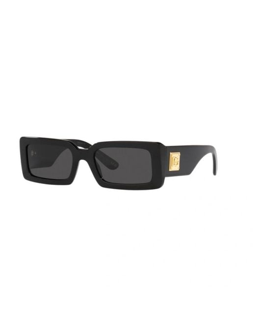 Dolce & Gabbana White Rectangular Frame Sunglasses