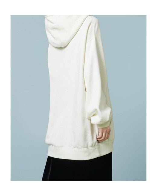 Gucci White Gg Logo Motif Embroidered Hoodie