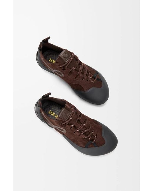 Loewe Brown Grip Lace-Up Sneakers